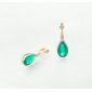  18K Gold Geometric Diamond Drop Earrings