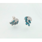 Geometric Drop Earrings with Emerald, Diamond & Amethyst Stones